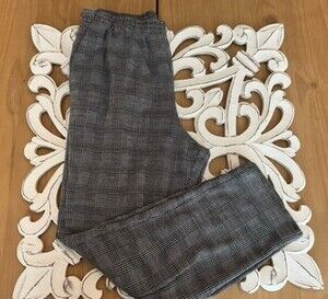 Alfred Dunner Vintage Size 12 Elastic Pant Black And White Plaid